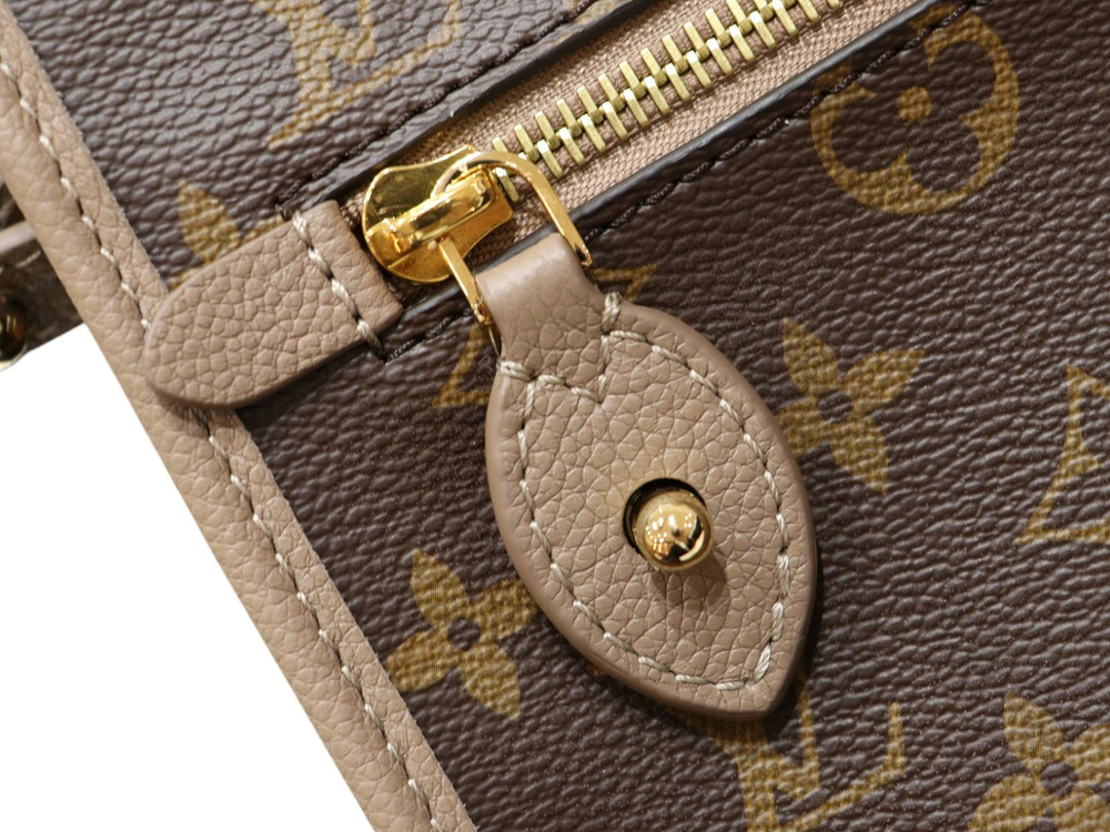 LOUIS VUITTON Popincourt Monogram Brown Taupe Gray Glace Tote Bag LV